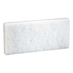 The Tile Doctor 4.5 in. x 10 in. x 1 in. White Light Duty Non-Scratch Water Based Latex Resins Maximum Scrub Power Pads (12-Pack)
