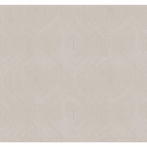 Fine Line Taupe Geometric Wallpaper