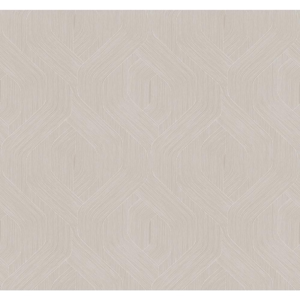Candice Olson Fine Line Taupe Geometric Wallpaper