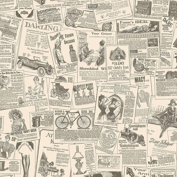 Retro Vintage Old Newspaper Wallpaper - Walling Shop