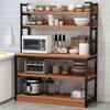 FUFU&GAGA Light Brown 5-plus Shelves Wood 35.4 in. W Baker's Rack Corner  Storage Shelf Unit Kitchen Organizer Rack KF260087-01-c - The Home Depot