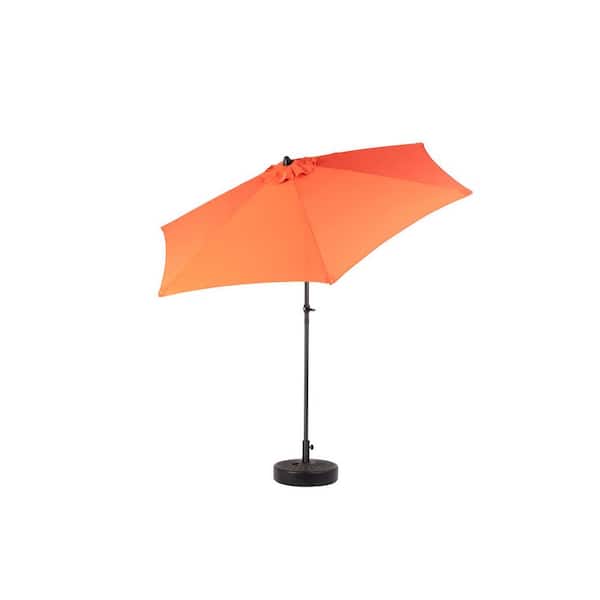 Unbranded Market Umbrella, 9 ft. Powder Coated Steel Market Patio Umbrella in Orange with Push Button Tilt and Easy Crank