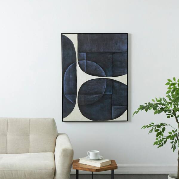 Litton Lane 1-Panel Abstract Geometric Shape Framed Wall Art Print with ...