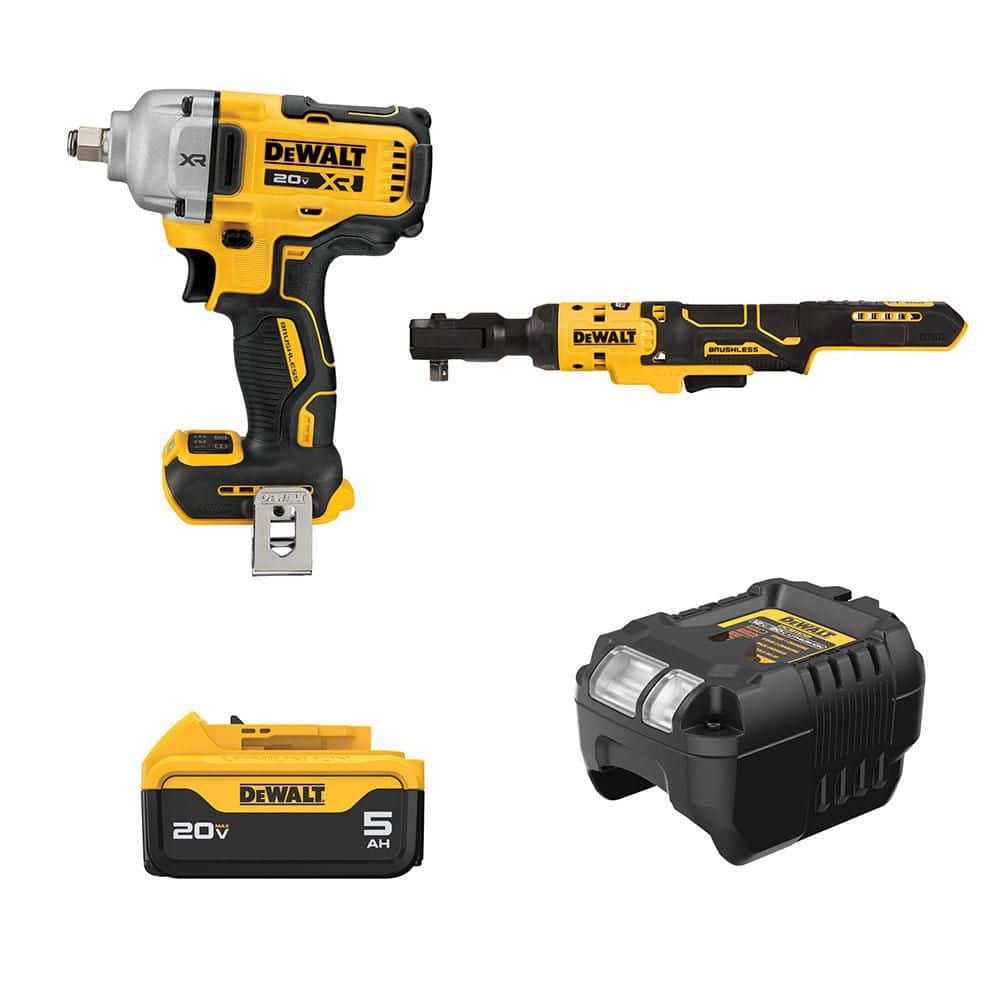 DeWalt 20V Lithium-Ion Cordless 2-Tool Combo Kit with 5.0 Ah Battery and Charger