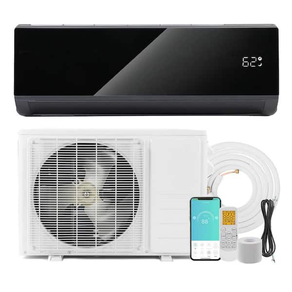 21 SEER2 12,000 BTU 1-Ton Wi-Fi Ductless Mini Split Air Conditioner and Heat Pump 115V in Black
