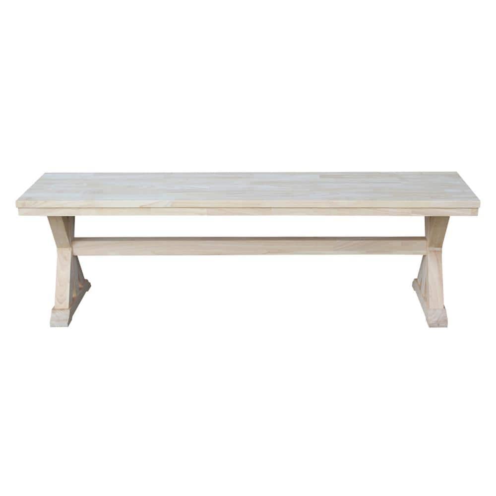 Canyon 66'' Unfinished Solid Hardwood Traditional Bench