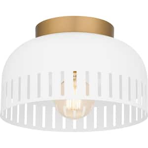 Keagan 11 in. 1 Light Matte White Flush Mount