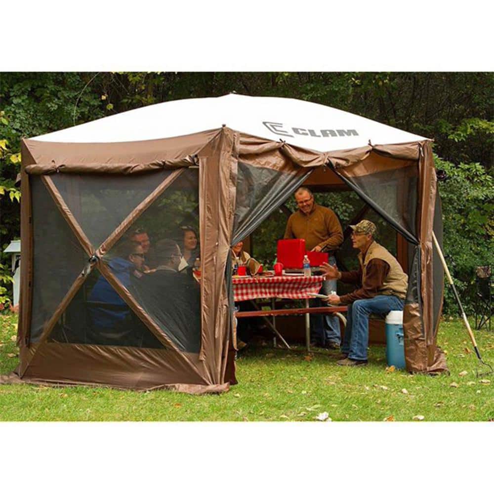 Quick-Set Green and Brown Portable Outdoor Camping Gazebo Shelter
