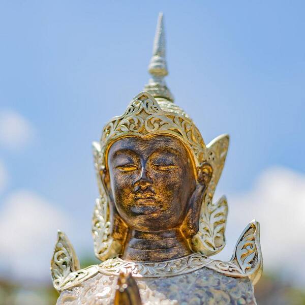 Zaer Ltd. International 17.3 in. Tall Gold Polyresin Thai Buddha