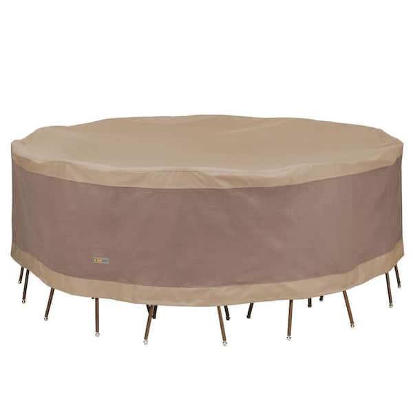 Duck Covers Elegant 96 in. Dia x 29 in. H Round Table and Chair Set Cover