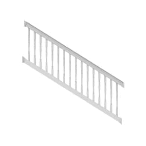 Finyl Line 8 ft. x 36 in. H 28-Degree to 38-Degree Deck Top Stair Rail Kit in White
