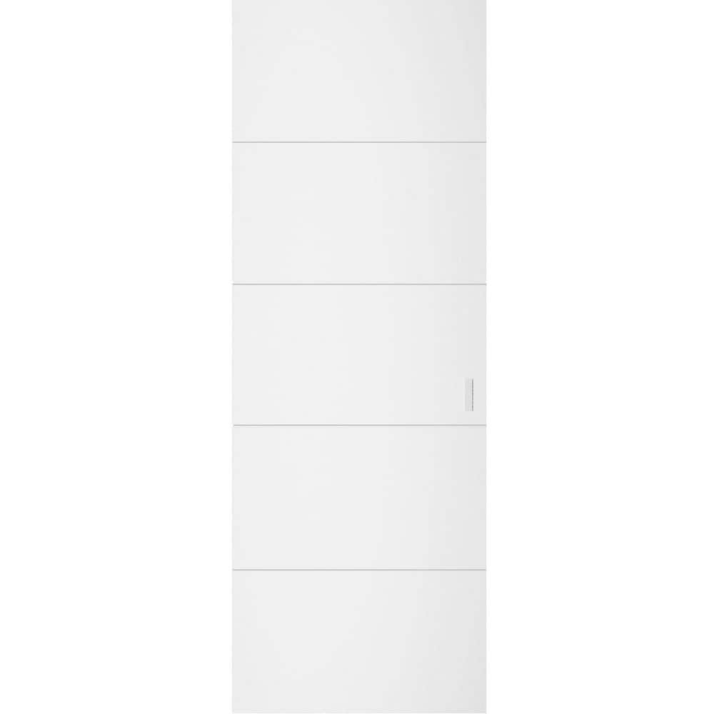 32 in. x 80 in. Unassembled Universal/Reversible Solid Wood Painted White Flush Mount Hidden Door with Silver Hinge price history on PriceWatchPro