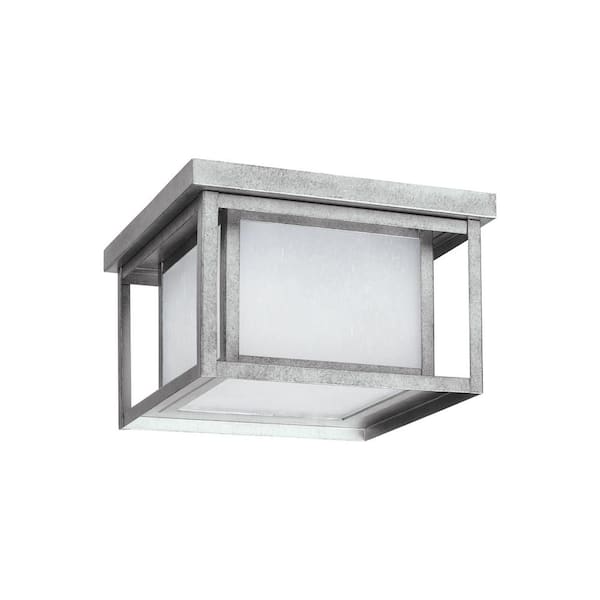 Generation Lighting Hunnington Weathered Pewter Integrated LED Outdoor Flush Mount