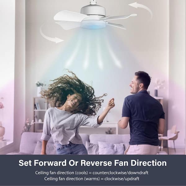 Bell + Howell 15.7 in. Indoor White Ceiling Fan with Remote, RGB