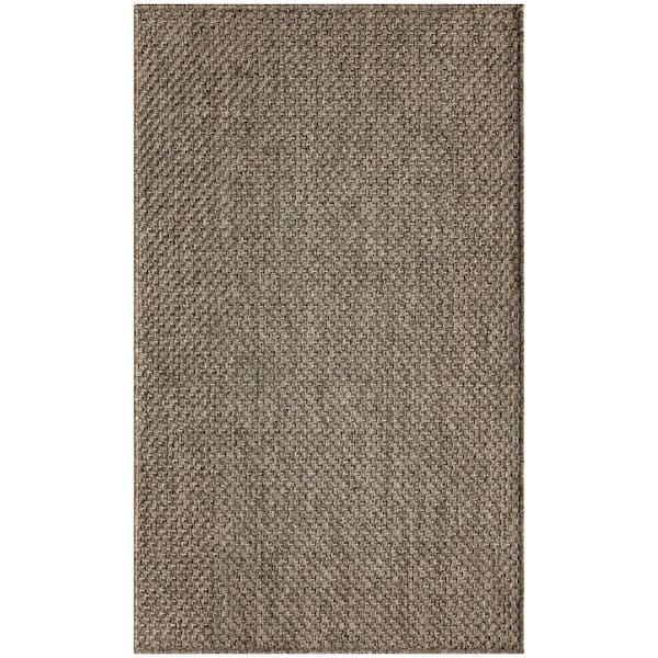 Tulum Brown 3 ft. x 5 ft. All-Over Design Contemporary Area Rug