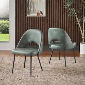 Teal Upholstered Dining Chairs (Set Of 2)