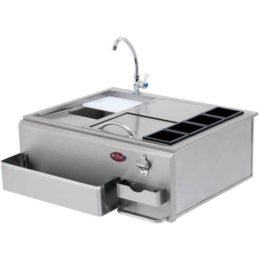 30 in. Built-In BBQ Stainless Steel Bar Center