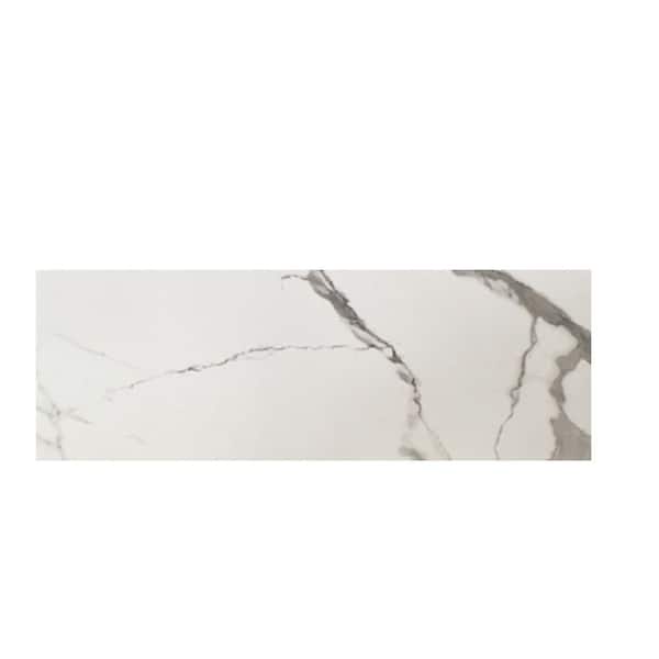 Jeffrey Court Take Home Tile Sample - Winters Peak White 3 in. x 6 in. Subway Gloss Ceramic