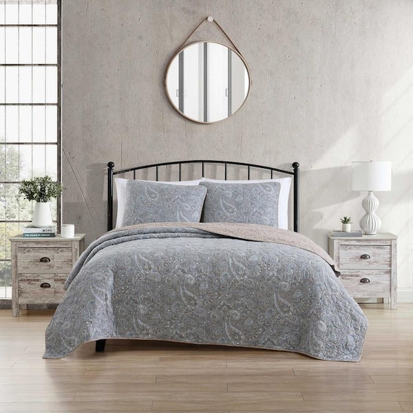 Stone Cottage Emilia 2-Piece Blue Cotton Twin Quilt Set
