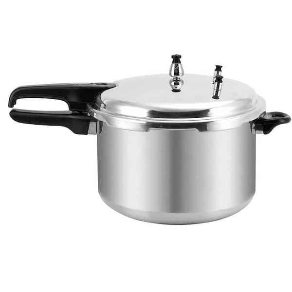 12 qt. Silver Aluminum Pressure Cooker, Aluminum Pressure Canner with Cooking Rack for Steaming, Canning and Stewing