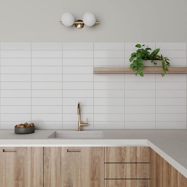 CRUZ BAY STUDIO City 3 in. x 12 in. White Gloss Glazed Ceramic