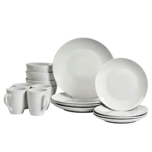 16-Piece Casual White Ceramic Dinnerware Set (Service for 4)