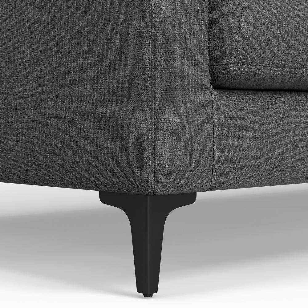 Ava 90-Inch Pebble Grey Performance Fabric Sofa with Metal Legs