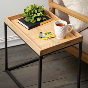 24 in., 21.25 in. and 18.25 in. Stacking Light Brown Wood Rectangle End Table Set of 3