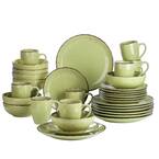 Navia Nature Prato Grass green 32-Pieces Ceramic Dinnerware Sets (Service for 8)