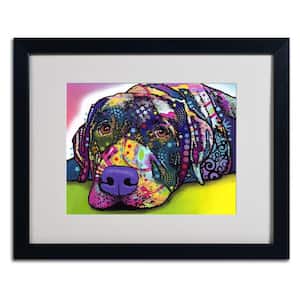 16 in. x 20 in. Savvy Labrador Matted Black Framed Wall Art