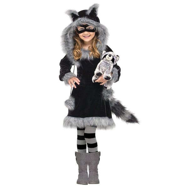 Medium Girls Sweet Raccoon Kids Halloween Costume Fw M The Home Depot