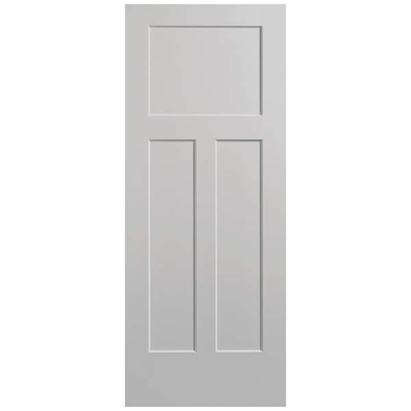 Masonite 32 in. x 80 in. 3-Panel Winslow Single Bore Solid Core Silver Bullet Molded Composite Interior Door Slab