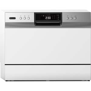 21 in. White Digital Portable 115120-volt Dishwasher with 6-Cycles with 6-Place Settings Capacity