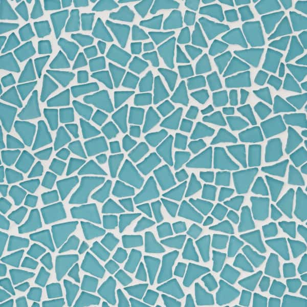 Ivy Hill Tile Coralis Pacific Blue 12 in. x 12 in. Frosted Matte Glass Mosaic Floor and Wall Tile (1 sq. ft./ Each)