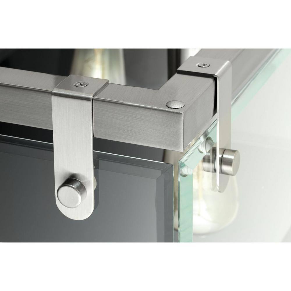 Modern Glayse 16.75" Brushed Nickel Beveled Glass Light Fixture