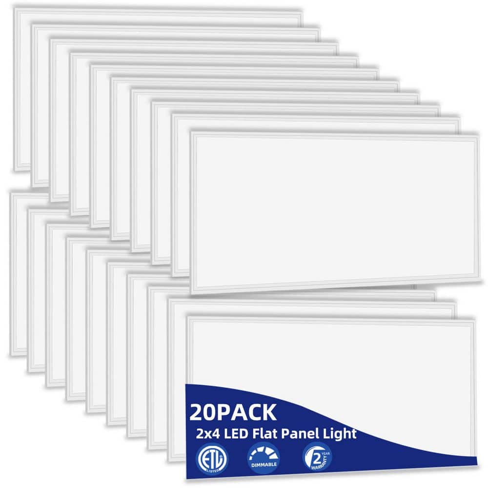 20-Pack 2 ft. x 4 ft. 7800 Lumens Integrated LED Panel Light, 5000K LED Panel Lights for Office, 110-277V ETL Listed price history on PriceWatchPro