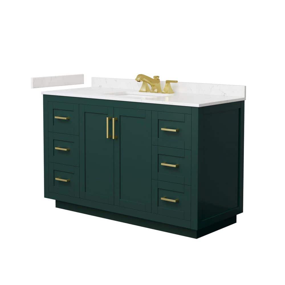 Miranda 54 in. Single Freestanding Green Bath Vanity with Carrara Cultured Marble Top Assembled price history on PriceWatchPro