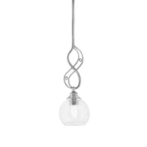 Revell 100-Watt 1-Light Chrome Stem Mini Pendant Light with 5 in. Clear Bubble Glass Shade and Light Bulb Not Included
