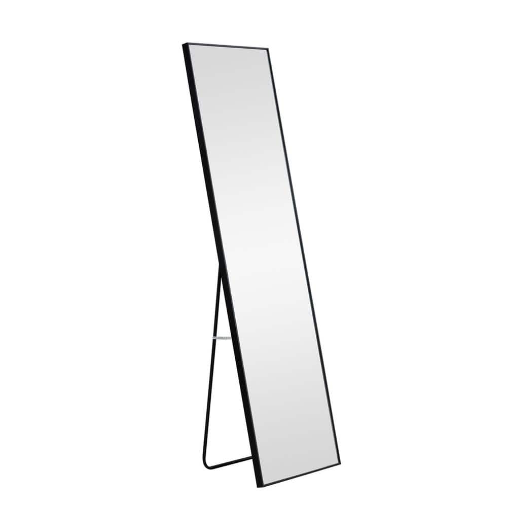 Black 22.8 in. W x 65 in. H Rectangle Metal Full Length Mirror Bedroom porc