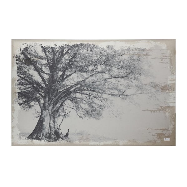 A & B Home Arboreal Black/Gray Shelter Canvas Wall Art Print