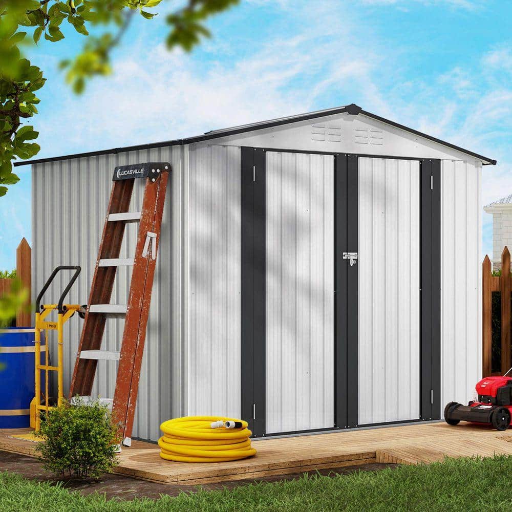 ToolCat 8 ft. W x 6 ft. D Outdoor Metal Storage Shed All Weather
