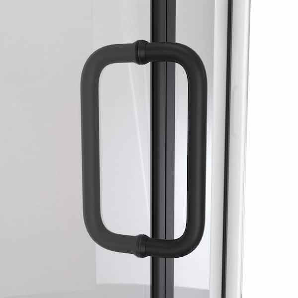 Aquatic - Lomita 36 in. x 90 in. Steam Shower Enclosure in White, Center Drain, Matte Black