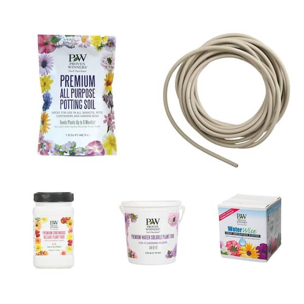 1.5 cu. ft. Potting Soil, 2.5 lb. Water Soluble Time Release Fertilizer, 100 ft. Tubing, Drip Irrigation System Combo