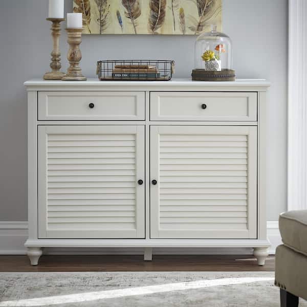 Home Decorators Collection Hamilton 47 in. Off-White Wood Console Table with Drawers