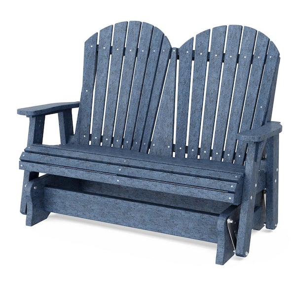 Wildridge Heritage 2-Person Patriot Blue Plastic Outdoor Double Glider