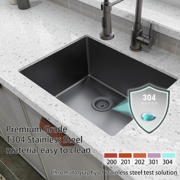 Sinber 32 Undermount Single Bowl Workstation Kitchen Sink with 304  Stainless Steel