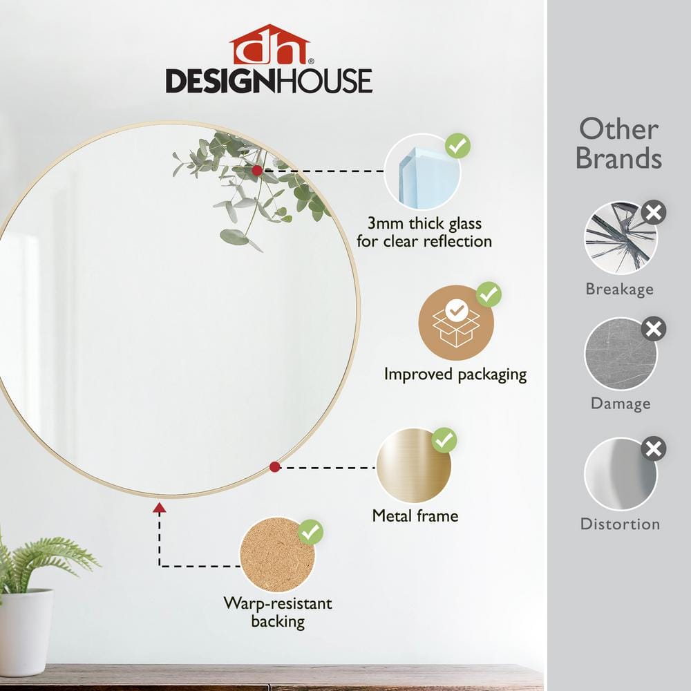 Kenna 28-Inch Round Gold Framed Wall Mirror Set