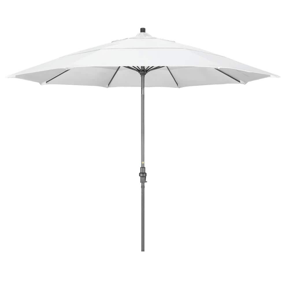 California Umbrella 11 ft. Hammertone Grey Aluminum Market Patio