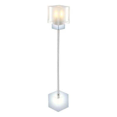 Tanga 16-7/8 in. Chrome Table Lamp with Crystal Shade