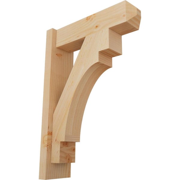Ekena Millwork 6 in. x 26 in. x 18 in. Douglas Fir Merced Craftsman Smooth Outlooker